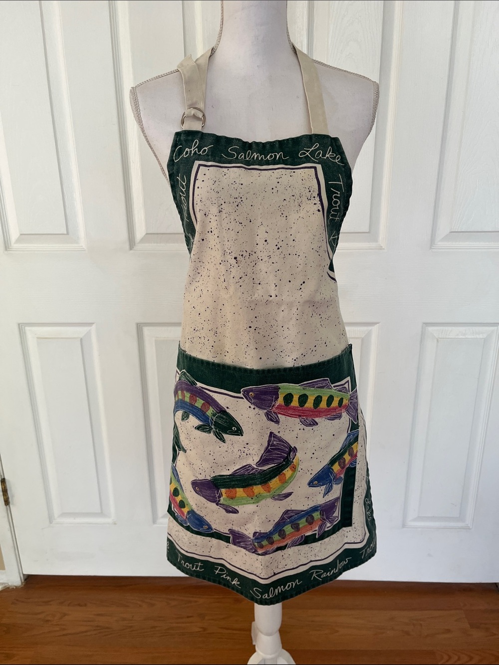Kay Dee Designs bib apron Salmon Fish Print